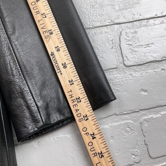 Preston & York Jacket Women Medium Petite Black Leather Y2K Classic‎ Coat VTG - Picture 11 of 14